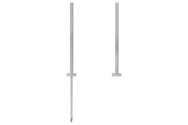 Stålføtter 2 stk 115 cm sølv - Hus & oppussing - Innsynsbeskyttelse & innhegning - Nettinggjerde - Gjerdestolper