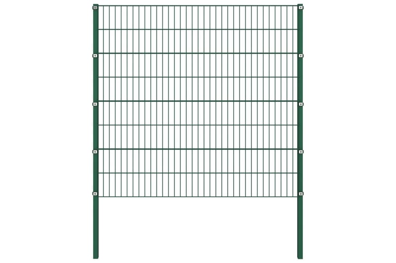 Gjerdepanel med stolper jern 10,2x1,6 m grønn - grønn - Hus & oppussing - Innsynsbeskyttelse & innhegning - Nettinggjerde - Hagegjerde & panelgjerde