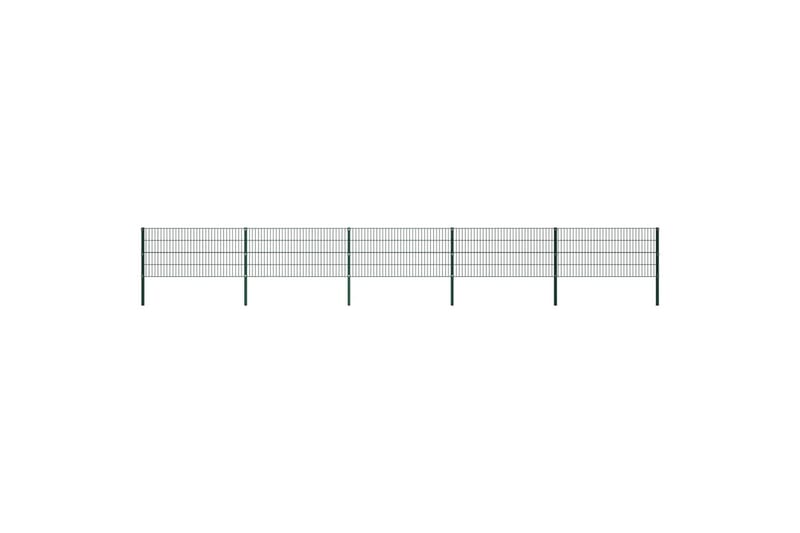 Gjerdepanel med stolper jern 8,5x0,8 m grønn (5x144933) - grønn - Hus & oppussing - Innsynsbeskyttelse & innhegning - Nettinggjerde - Hagegjerde & panelgjerde