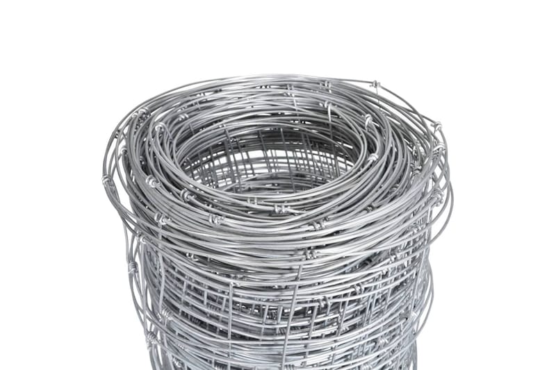 Hagegjerde galvanisert stål 50 m 150 cm sølv - Silver - Hus & oppussing - Innsynsbeskyttelse & innhegning - Nettinggjerde - Hestegjerde