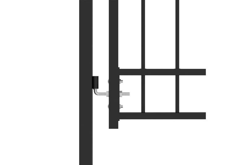 Hageport med buet topp stål 100x200 cm svart - Svart - Hus & oppussing - Innsynsbeskyttelse & innhegning - Port - Smijernsport & jernport