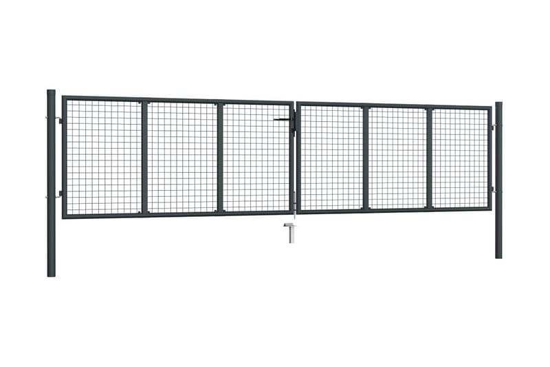 Hageport netting galvanisert stål 400x125 cm grå - Hus & oppussing - Innsynsbeskyttelse & innhegning - Port - Smijernsport & jernport