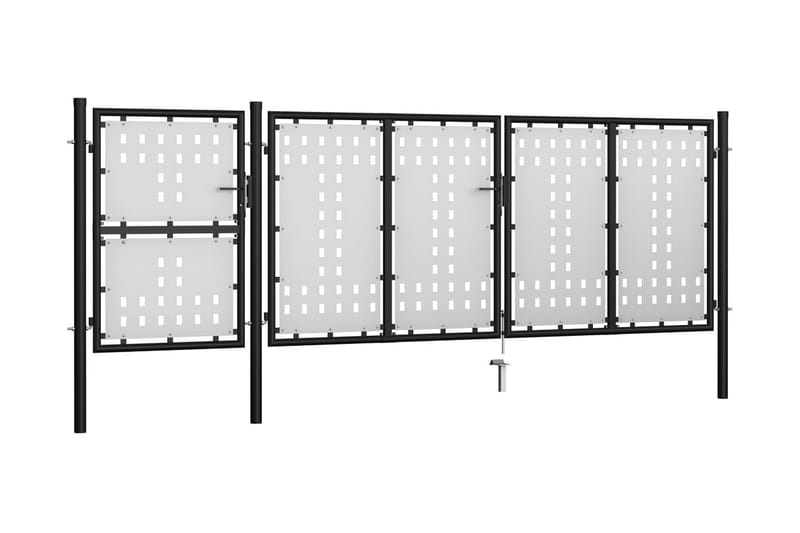 Hageport stål 400x125 cm svart - Hus & oppussing - Innsynsbeskyttelse & innhegning - Port - Smijernsport & jernport