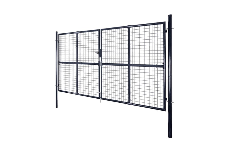 Hageport netting galvanisert stål 289x175 cm grå - Hus & oppussing - Innsynsbeskyttelse & innhegning - Port - Tregrind
