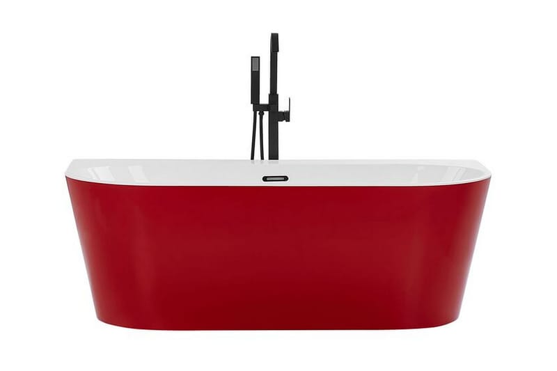 Badekar 170 x 80 cm Rød HARVEY - Rød - Hus & oppussing - Kjøkken & bad - Baderom - Badekar - Frittstående badekar
