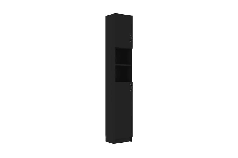 Baderomsskap svart 32x25,5x190 cm sponplate - Oppbevaring - Skap - Oppbevaringsskap