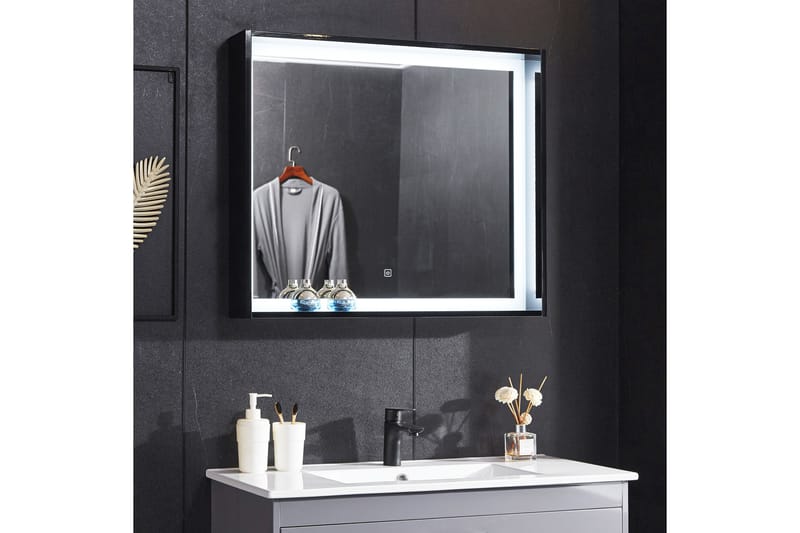 Speil med innebygd LED-belysning og hyllekant 13x68 cm Hvit - Lyfco - Hus & oppussing - Kjøkken & bad - Baderom - Baderomsmøbler & baderomsinnredning - Baderomsspeil