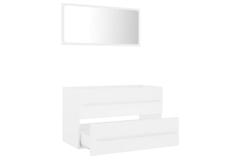 Baderomsmøbler 2 stk hvit sponplate - Hvit - Hus & oppussing - Kjøkken & bad - Baderom - Baderomsmøbler - Komplette møbelpakker