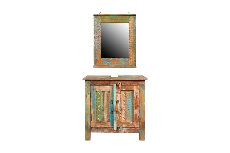 Kabinettskap med speil av gjenvunnet tre - Hus & oppussing - Kjøkken & bad - Baderom - Baderomsmøbler - Komplette møbelpakker