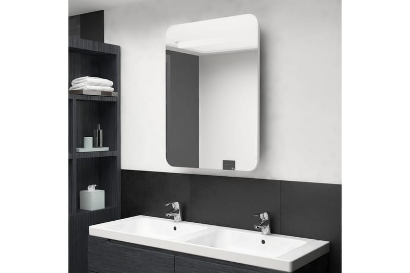 LED-speilskap til bad blank hvit 60x11x80 cm - Møbler - Senger - Rammeseng & rammemadrass