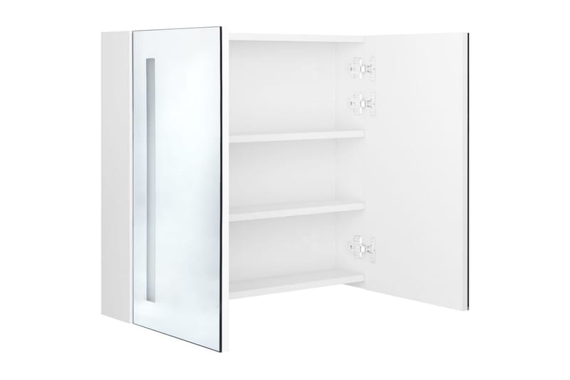 LED-speilskap til bad blank hvit 62x14x60 cm - Hus & oppussing - Kjøkken & bad - Baderom - Baderomsmøbler - Speilskap