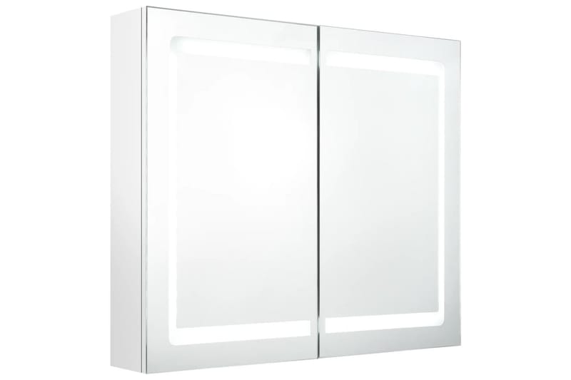 LED-speilskap til bad blank hvit 80x12x68 cm - Hvit - Hus & oppussing - Kjøkken & bad - Baderom - Baderomsmøbler - Speilskap