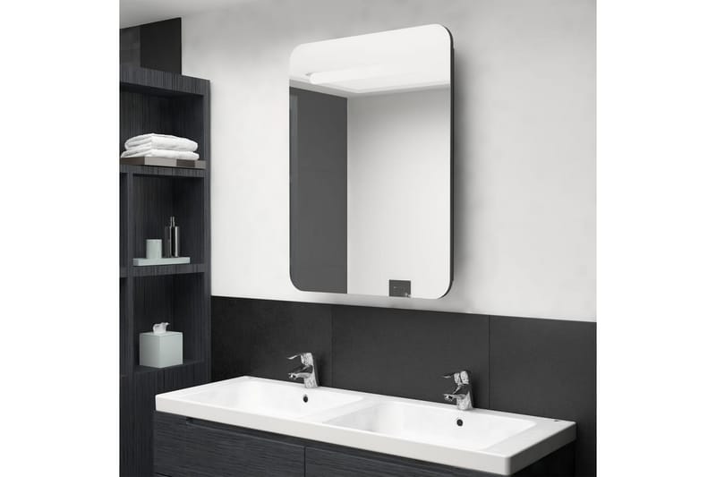 LED-speilskap til bad blank svart 60x11x80 cm - Hus & oppussing - Kjøkken & bad - Baderom - Baderomsmøbler & baderomsinnredning - Speilskap
