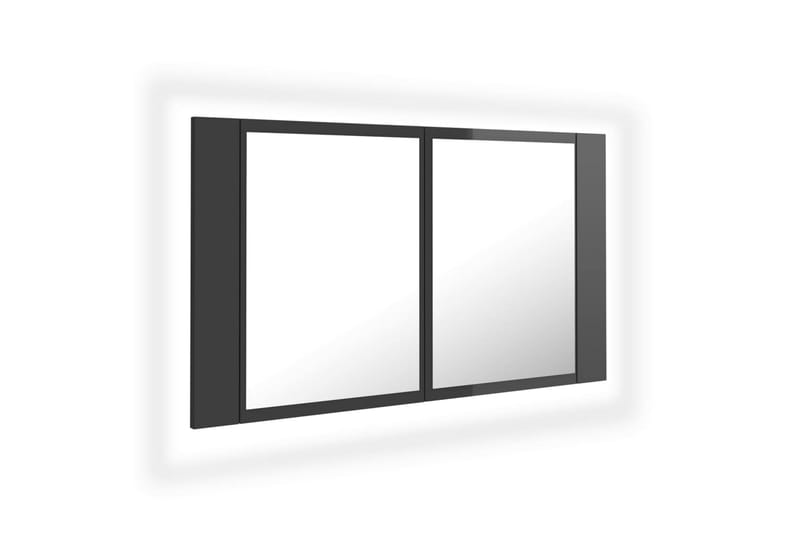 LED-speilskap til baderom høyglans grå 80x12x45 cm - Grå - Hus & oppussing - Kjøkken & bad - Baderom - Baderomsmøbler - Speilskap