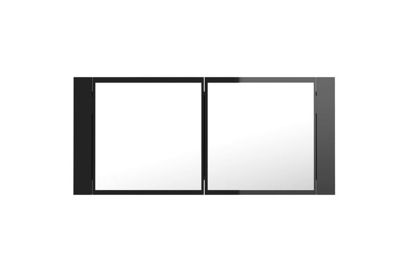 LED-speilskap til baderom høyglans svart 100x12x45 cm - Svart - Hus & oppussing - Kjøkken & bad - Baderom - Baderomsmøbler - Speilskap