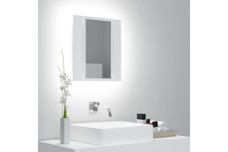 LED-speilskap til baderom hvit 40x12x45 cm - Hvit - Hus & oppussing - Kjøkken & bad - Baderom - Baderomsmøbler - Speilskap