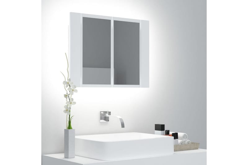 LED-speilskap til baderom hvit 60x12x45 cm - Hvit - Hus & oppussing - Kjøkken & bad - Baderom - Baderomsmøbler & baderomsinnredning - Speilskap