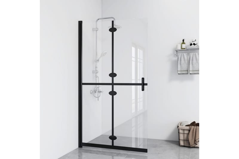 Sammenleggbar dusjvegg med gjennomsiktig ESG-glass 90x190 cm - Gjennomsiktig - Hus & oppussing - Kjøkken & bad - Baderom - Dusjer - Dusjvegger