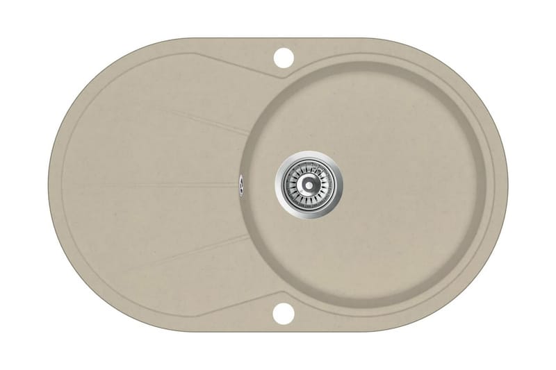 Kjøkkenvask enkel kum granitt oval beige