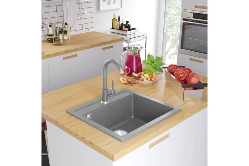 Kjøkkenvask i granitt enkel kum grå - Hus & oppussing - Kjøkken & bad - Baderom - Servant og håndvask - Enkel vask