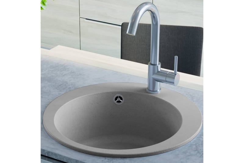 Kjøkkenvask i granitt enkel kum rund grå - Hus & oppussing - Kjøkken & bad - Baderom - Servant og håndvask - Enkel vask