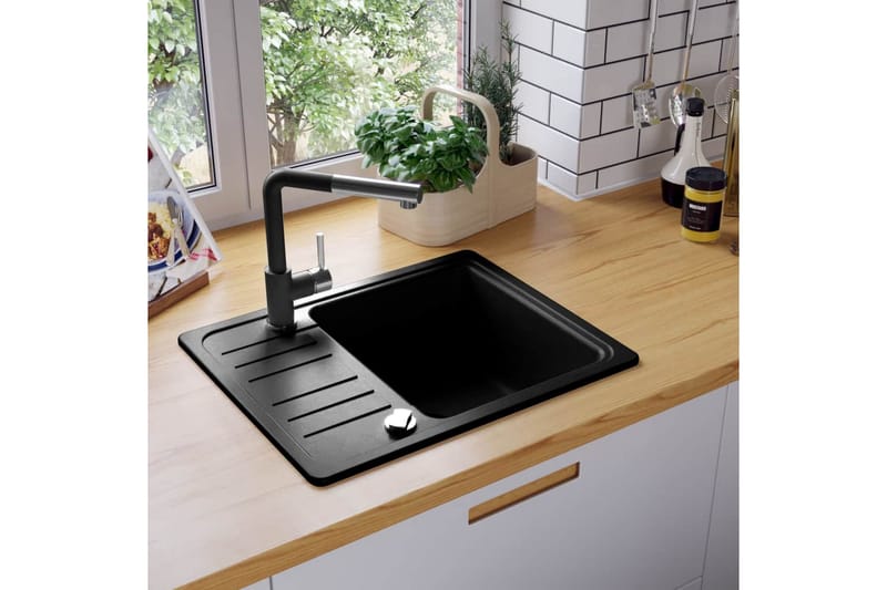 Kjøkkenvask i granitt enkel kum svart - Hus & oppussing - Kjøkken & bad - Kjøkken & vaskerom - Benkeplate & kjøkkenbenk