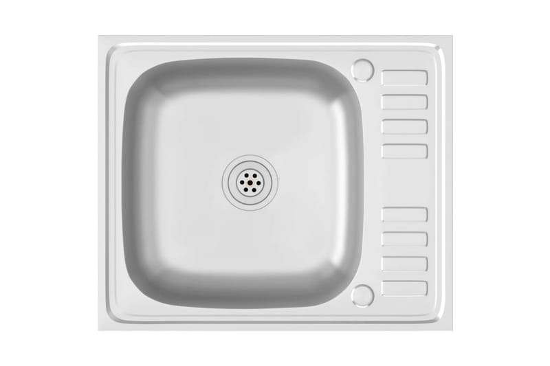Kjøkkenvask med avrenning sølv 500x600x155 mm rustfritt stål - Hus & oppussing - Kjøkken & bad - Baderom - Servant og håndvask - Enkel vask