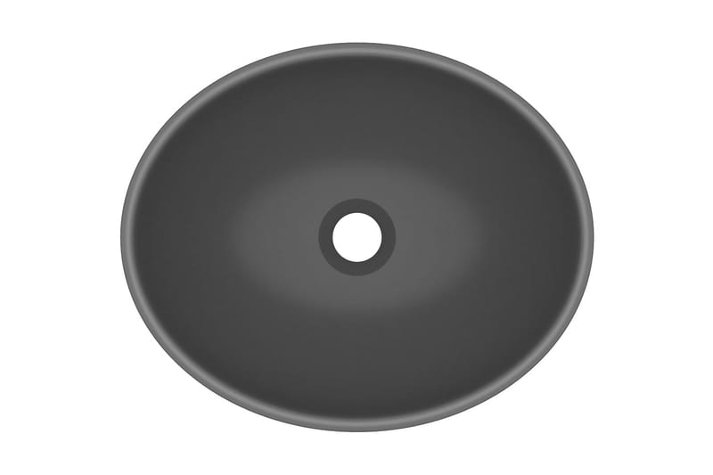 Luksuriøs servant ovalformet matt mørkegrå 40x33 cm keramisk - Hus & oppussing - Kjøkken & bad - Baderom - Servant og håndvask - Enkel vask