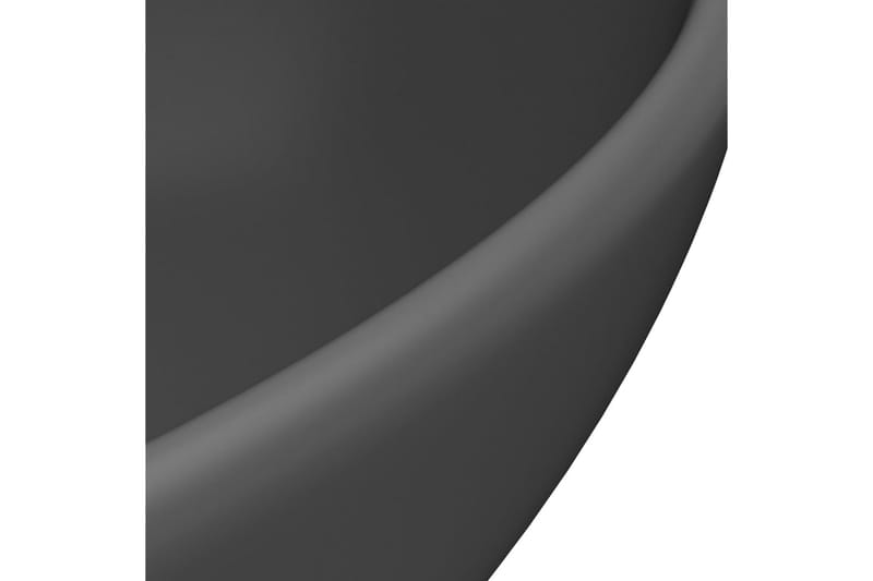 Luksuriøs servant ovalformet matt mørkegrå 40x33 cm keramisk - Hus & oppussing - Kjøkken & bad - Baderom - Servant og håndvask - Enkel vask