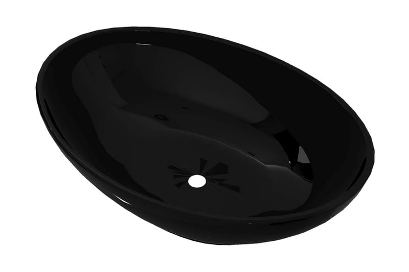 Luksusservant keramisk oval svart 40 x 33 cm - Hus & oppussing - Kjøkken & bad - Baderom - Servant og håndvask - Enkel vask