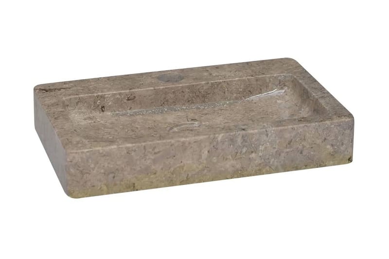 Vask 38x24x6,5 cm marmor grå - Grå - Hus & oppussing - Kjøkken & bad - Baderom - Servant og håndvask - Enkel vask