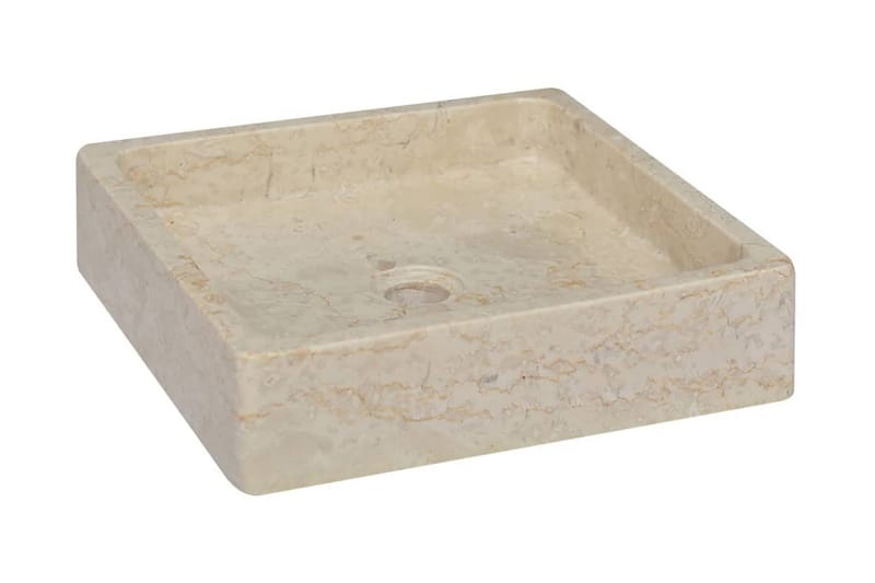 Vask 40x40x10 cm marmor kremhvit - Krem - Hus & oppussing - Kjøkken & bad - Baderom - Servant og håndvask - Enkel vask