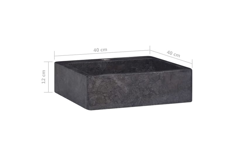 Vask 40x40x12 cm marmor svart - Svart - Hus & oppussing - Kjøkken & bad - Baderom - Servant og håndvask - Enkel vask