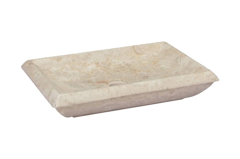 Vask 50x35x10 cm marmor kremhvit - Krem - Hus & oppussing - Kjøkken & bad - Baderom - Servant og håndvask - Bunnventil servant