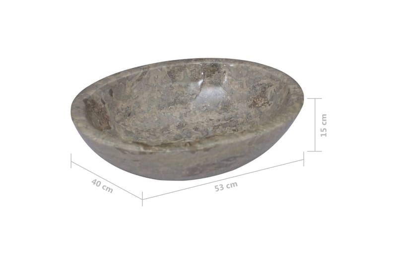 Vask 53x40x15 cm marmor grå - Grå - Hus & oppussing - Kjøkken & bad - Baderom - Servant og håndvask - Enkel vask
