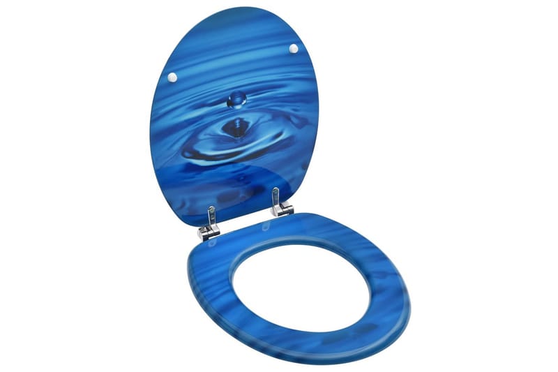 Toalettsete med lokk MDF blå vanndråpe-design - Hus & oppussing - Kjøkken & bad - Baderom - Toaletter - Toalettsete