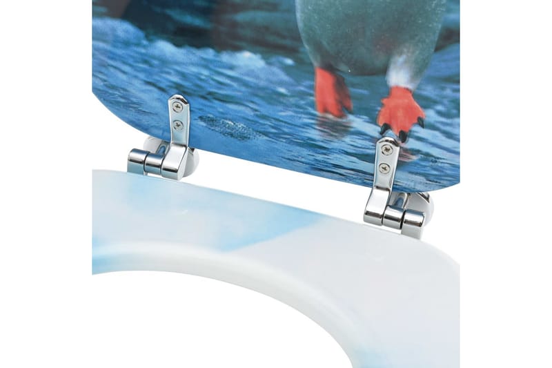 Toalettseter med lokk 2 stk MDF pingvindesign - Flerfarget - Hus & oppussing - Kjøkken & bad - Baderom - Toaletter - Toalettsete