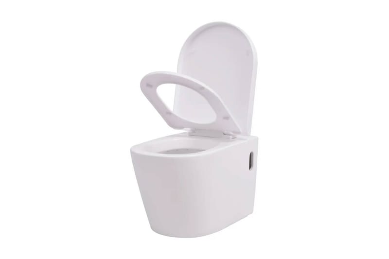 Vegghengt toalett med skjult sisterne hvit keramikk - Hus & oppussing - Kjøkken & bad - Baderom - Toaletter - Vegghengt