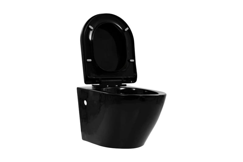 Veggmontert toalett kantløst keramikk svart - Hus & oppussing - Kjøkken & bad - Baderom - Toaletter - Vegghengt