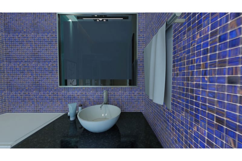 Glassmosaikk Blue Gold 32,7X32,7 - Hus & oppussing - Kjøkken & bad - Fliser & klinker - Mosaikk - Glassmosaikk