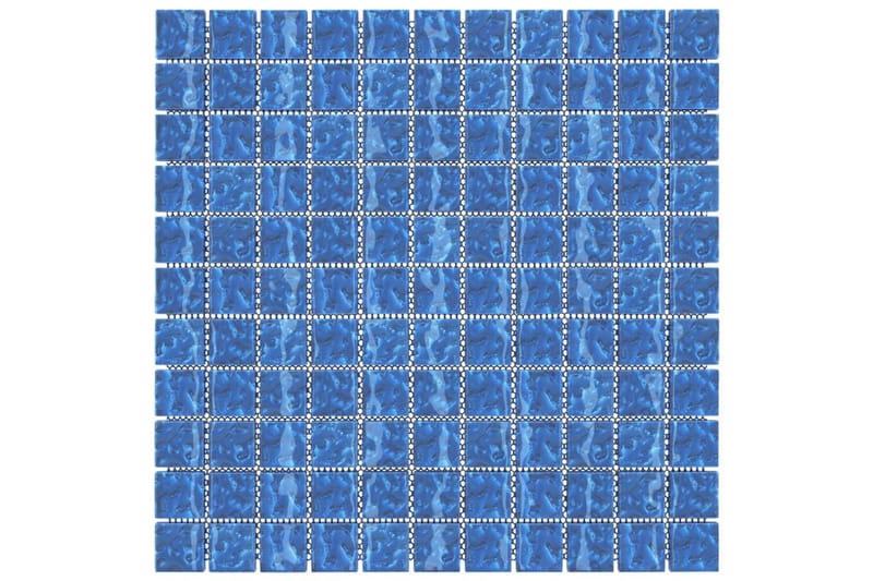 Selvklebende mosaikkfliser 11 stk blå 30x30 cm glass - Blå - Hus & oppussing - Kjøkken & bad - Fliser & klinker - Mosaikk - Glassmosaikk