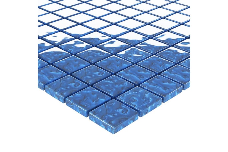 Selvklebende mosaikkfliser 22 stk blå 30x30 cm glass - Blå - Hus & oppussing - Kjøkken & bad - Fliser & klinker - Mosaikk - Glassmosaikk