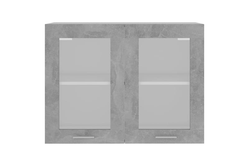 Hengende skap glass betonggrå 80x31x60 cm sponplate - Grå - Hus & oppussing - Kjøkken & bad - Kjøkken & vaskerom - Kjøkkeninnredning - Kjøkkenskap