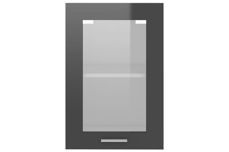Hengende skap glass høyglans grå 40x31x60 cm sponplate - Grå - Hus & oppussing - Kjøkken & bad - Kjøkken & vaskerom - Kjøkkeninnredning - Kjøkkenskap