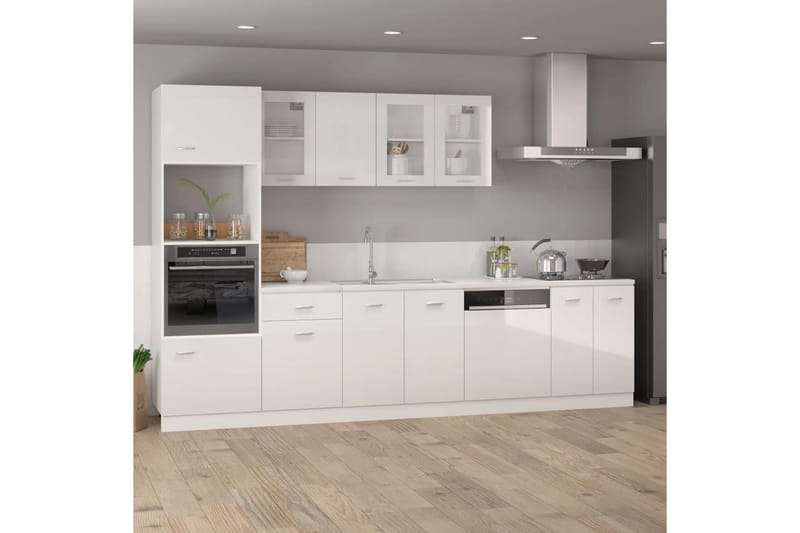 Kjøkkenskap høyglans hvit 60x46x81,5 cm sponplate - Hvit - Hus & oppussing - Kjøkken & bad - Kjøkken & vaskerom - Kjøkkeninnredning - Kjøkkenskap