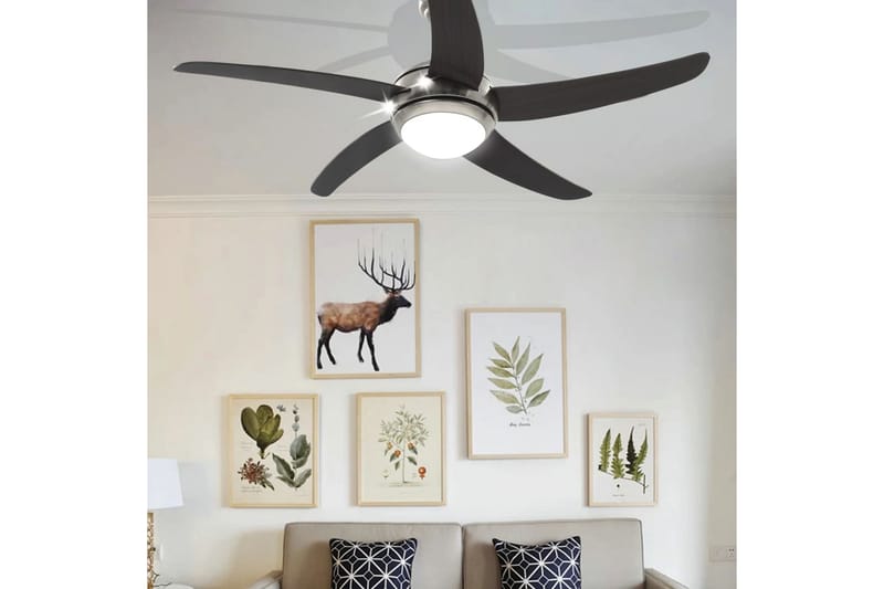 Dekorert takvifte med lys 128 cm brun - Brun - Hus & oppussing - Klimakontroll - Vifter