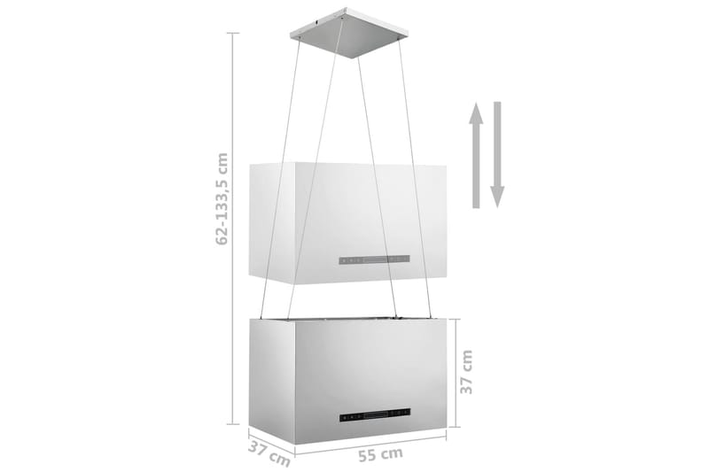 Fritthengende kjøkkenvifte sensor LCD 55 cm rustfritt stål - Silver - Hus & oppussing - Klimakontroll - Vifter
