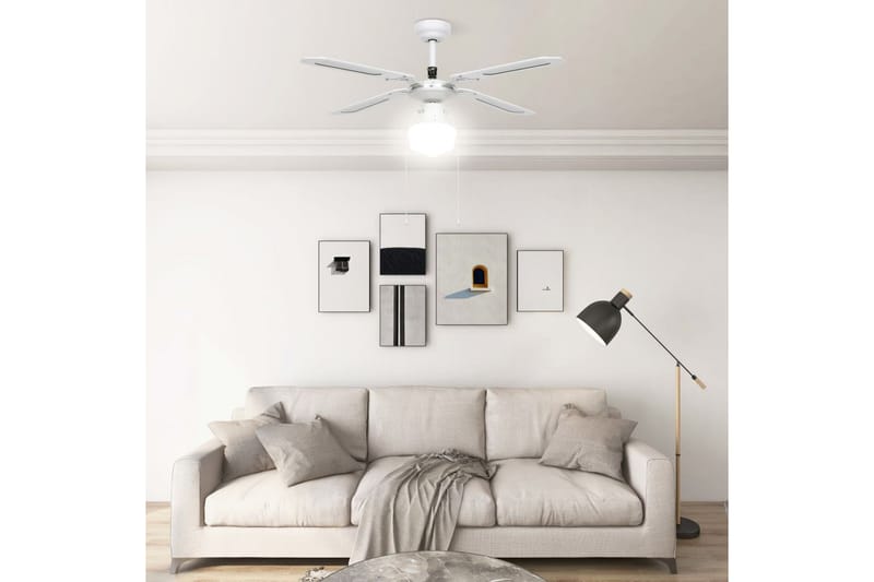 Takvifte med lys 106 cm hvit - Hvit - Hus & oppussing - Klimakontroll - Vifter