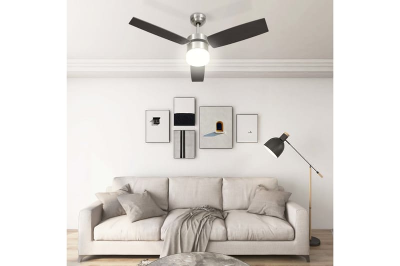 Takvifte med lys og fjernkontroll 108 cm mørkebrun - Brun - Hus & oppussing - Klimakontroll - Vifter