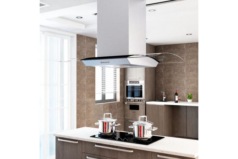 Kjøkkenvifte 90 cm rustfritt stål 756 m³/t LED - Husholdning - Hvitevarer - Kjøkkenvifte & kjøkkenventilator - Fritthengende ventilator